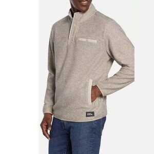 Eddie Bauer Men's Fleece Beige Ivory Sweater Sweatshirt Size XXL